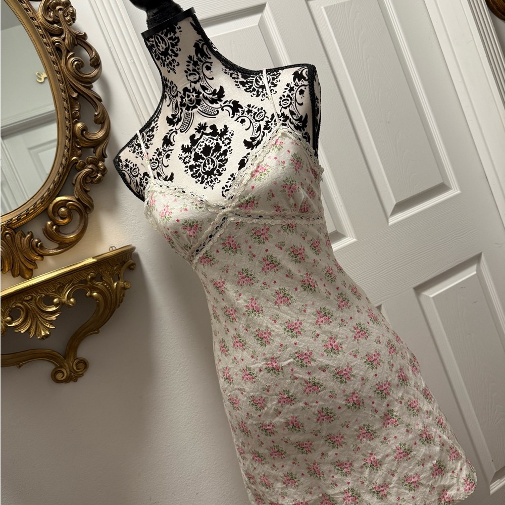 Cotton Candy Cream Floral Dress